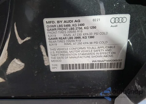 2021 Audi Q5 Premium Plus 45 Tfsi Quattro S Tronic z USA, uszkodzony, nr VIN WA1BAAFY4M2065057